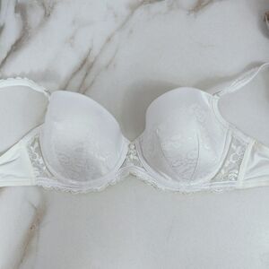 Femina 3902 White Lace Lightly Lined Balconette Bra, Sz 36D